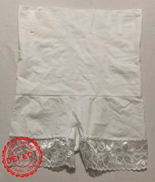 NWD UNBRANDED High-Waist Lace Trim Shapewear Shorts WHITE L
