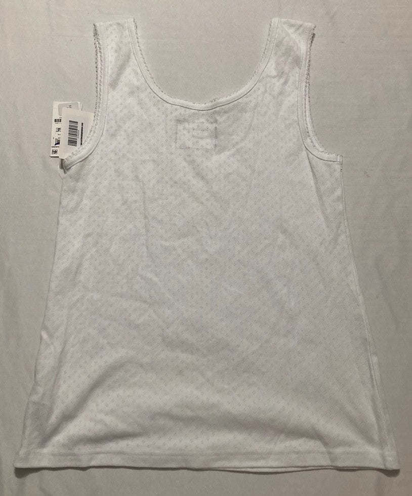 NWD CHARTER CLUB Cotton Pointelle Tank Top WHITE L