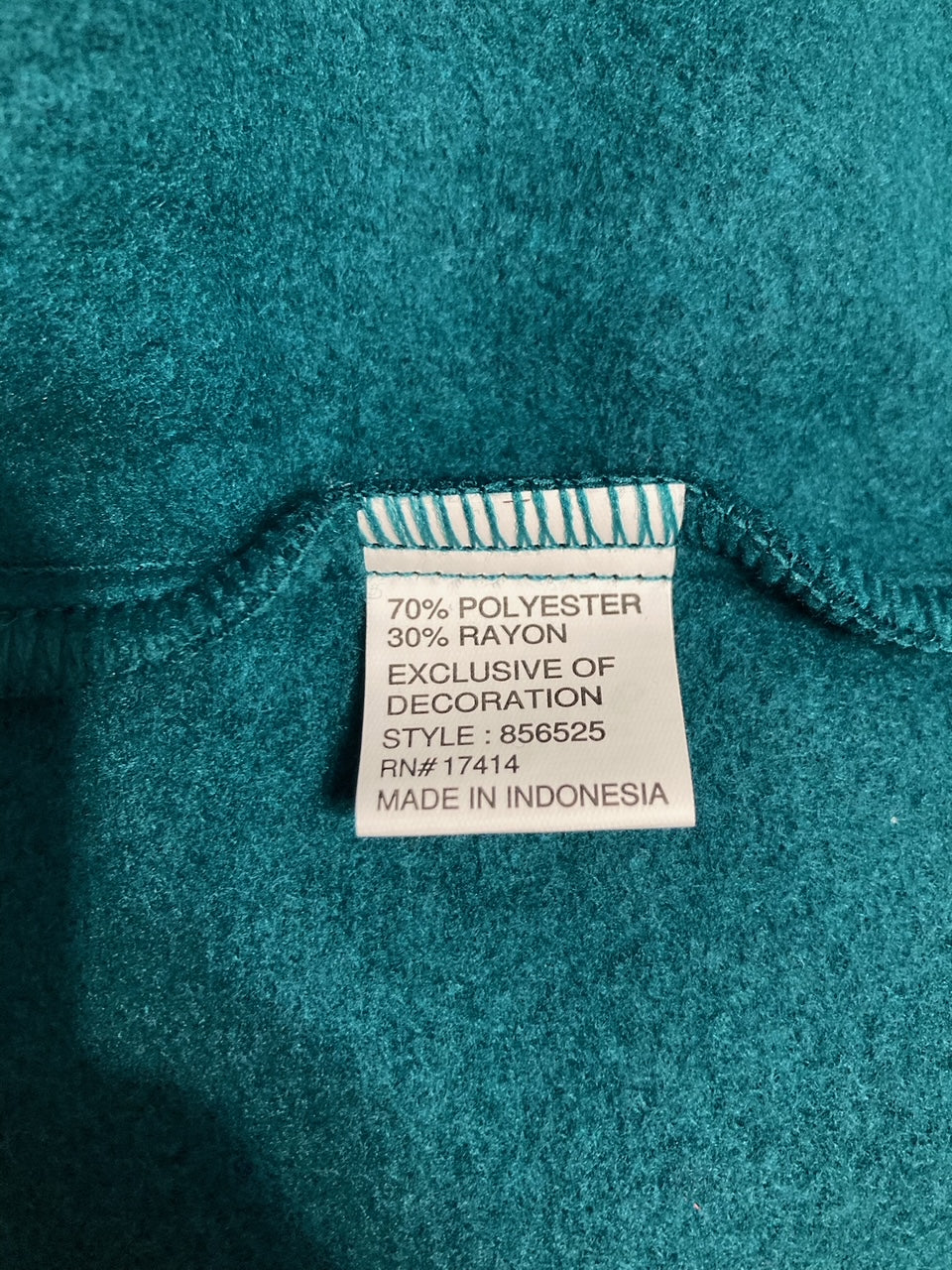 MISS ELAINE Short Fleece Robe with Pockets EMERALD XL