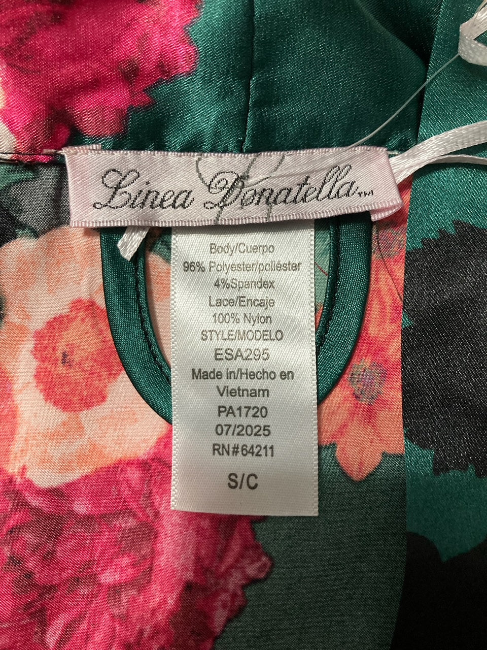 LINEA DONATELLA Chemise and Wrapper Set GREEN S