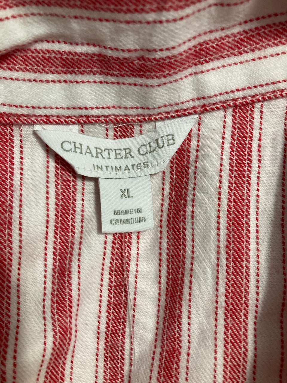 CHARTER CLUB 2-pc. Cotton Flannel Packaged Pajamas Set FESTIVE STRIPE XL