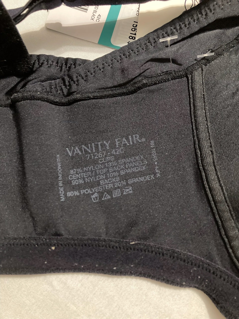 NWD VANITY FAIR Beauty Back Bra with Extended Side & Back BLACK 42C
