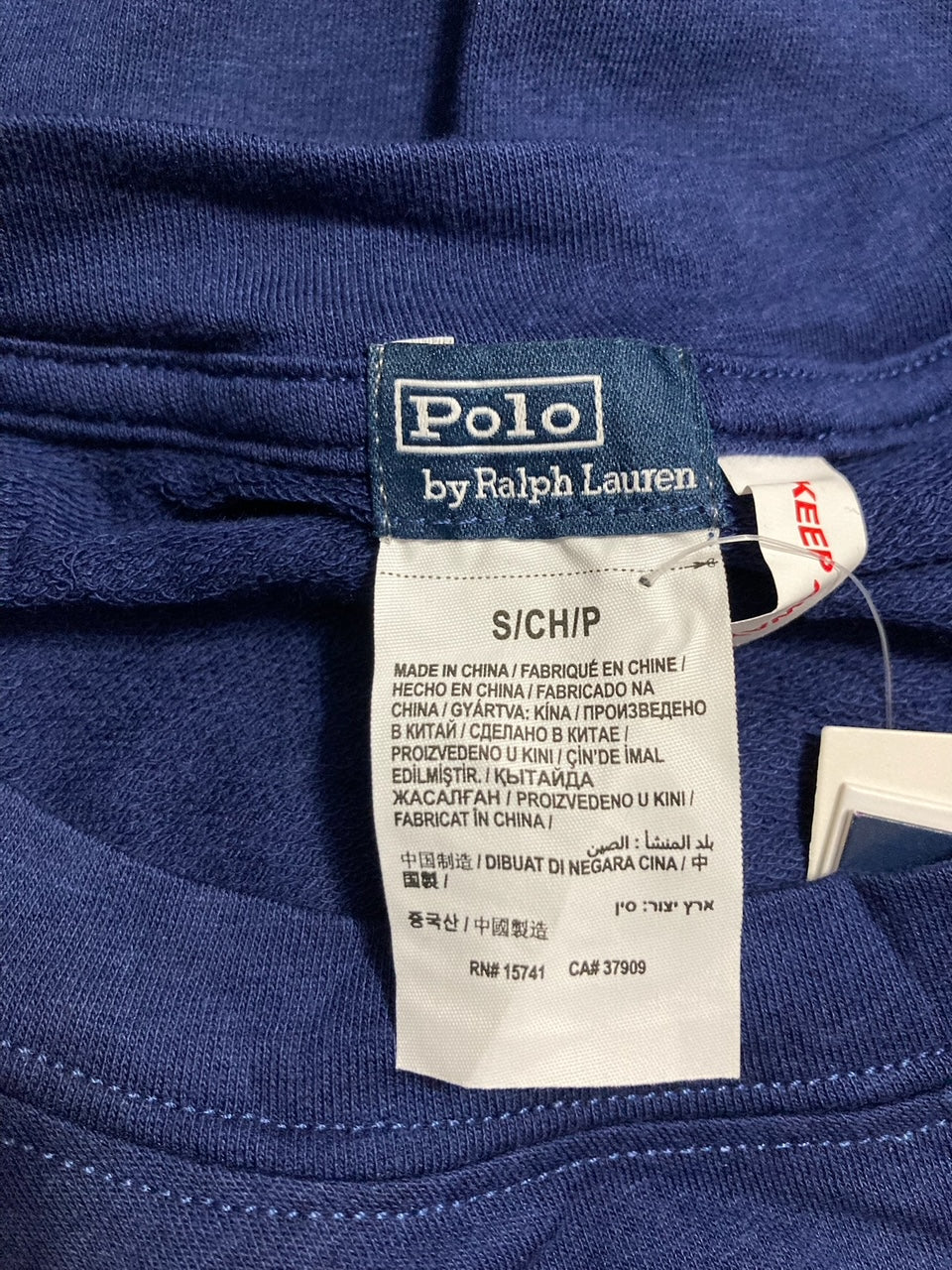 POLO RALPH LAUREN Crewneck Wide Leg Pant Set TERRY NAVY S
