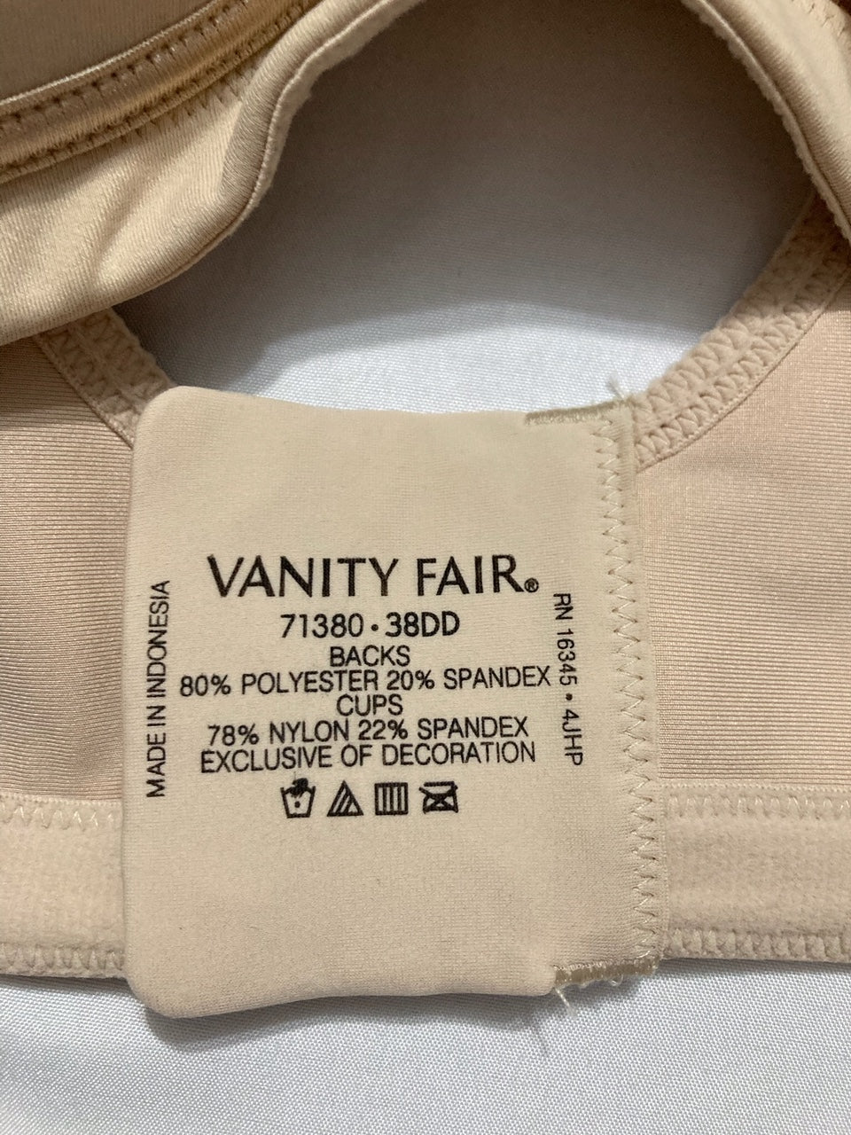NWD VANITY FAIR Full Figure Beauty Back Smoothing Bra BEIGE 38DD