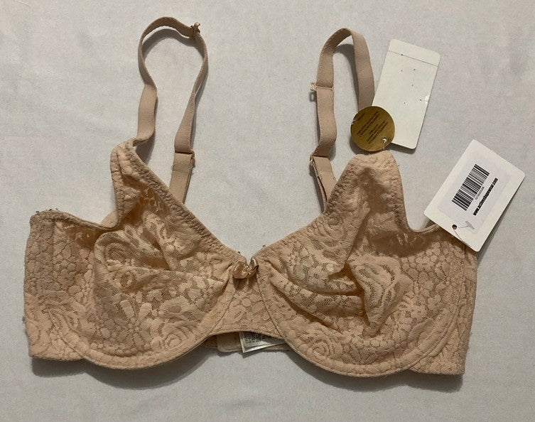 NWD WACOAL Halo Lace Unlined Mid Coverage Underwire Bra NUDE 32D