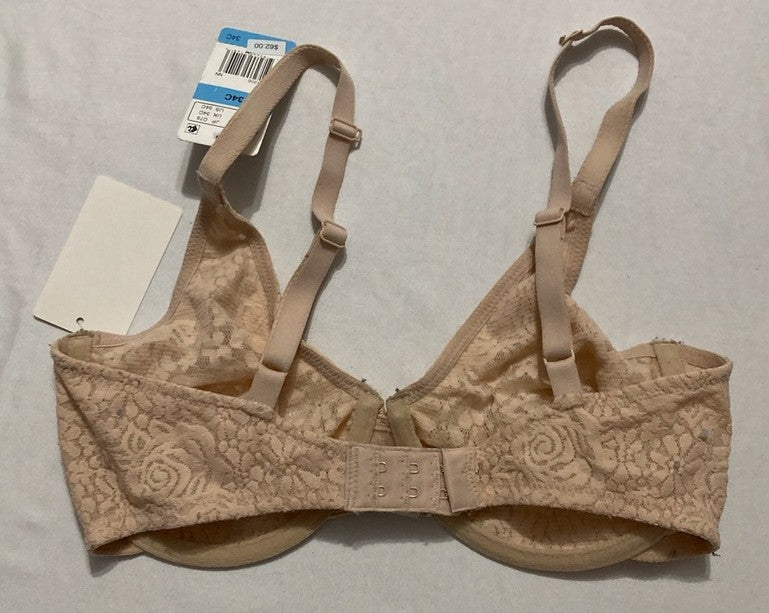 NWD WACOAL Halo Lace Unlined Mid Coverage Underwire Bra NUDE 32D