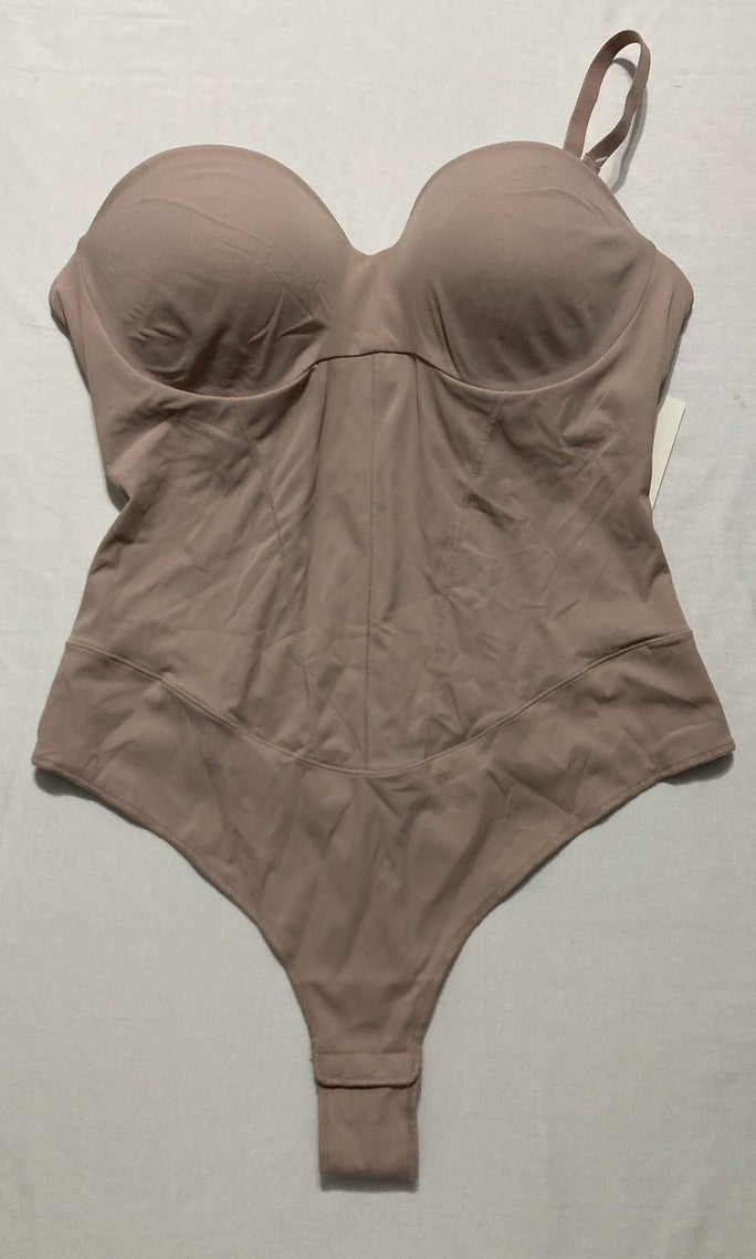 NWD MAIDENFORM Tummy Shaping Thong Bodysuit BEIGE XL
