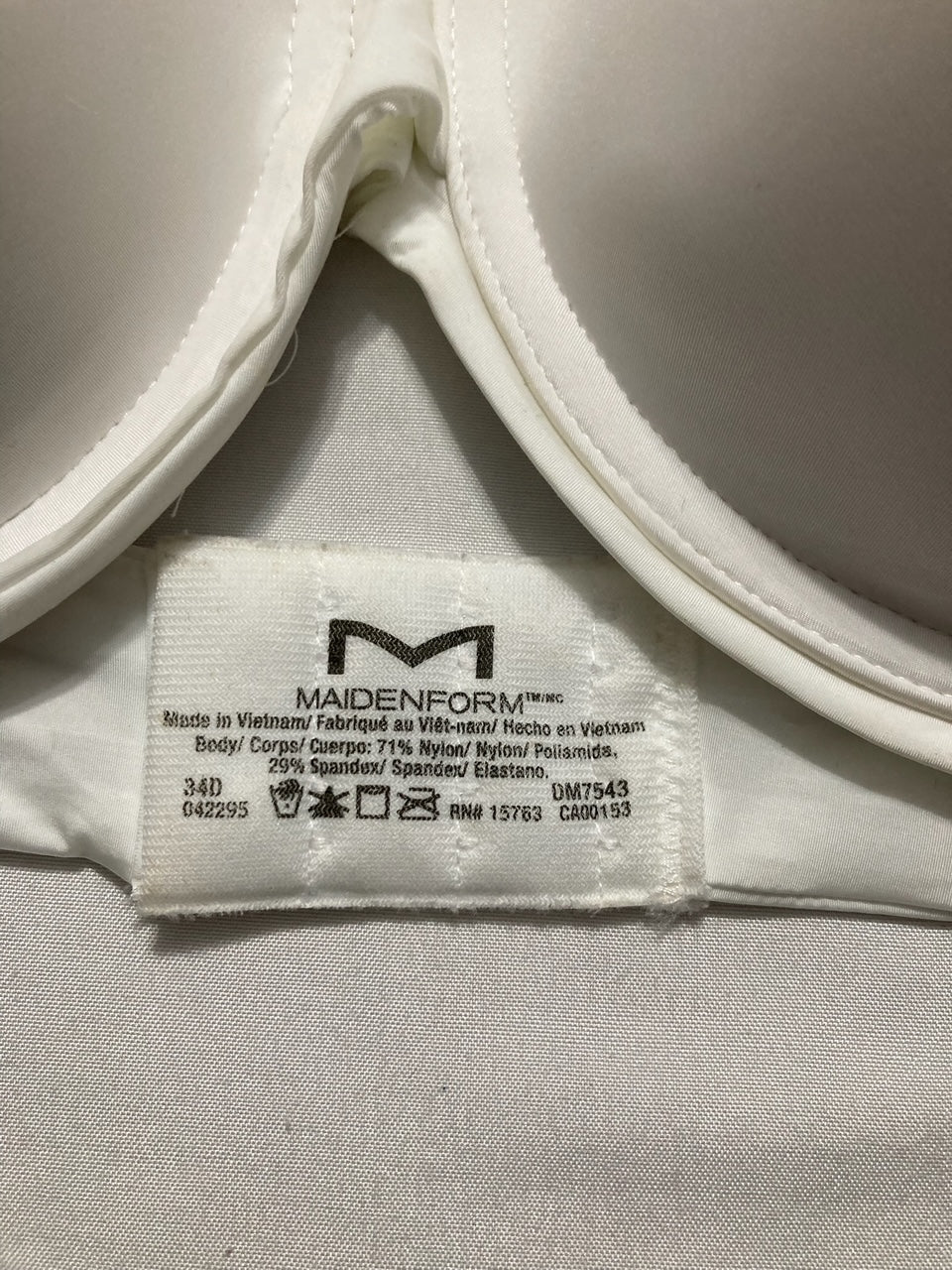 NWD MAIDENFORM Demi Underwire Bra WHITE 34D
