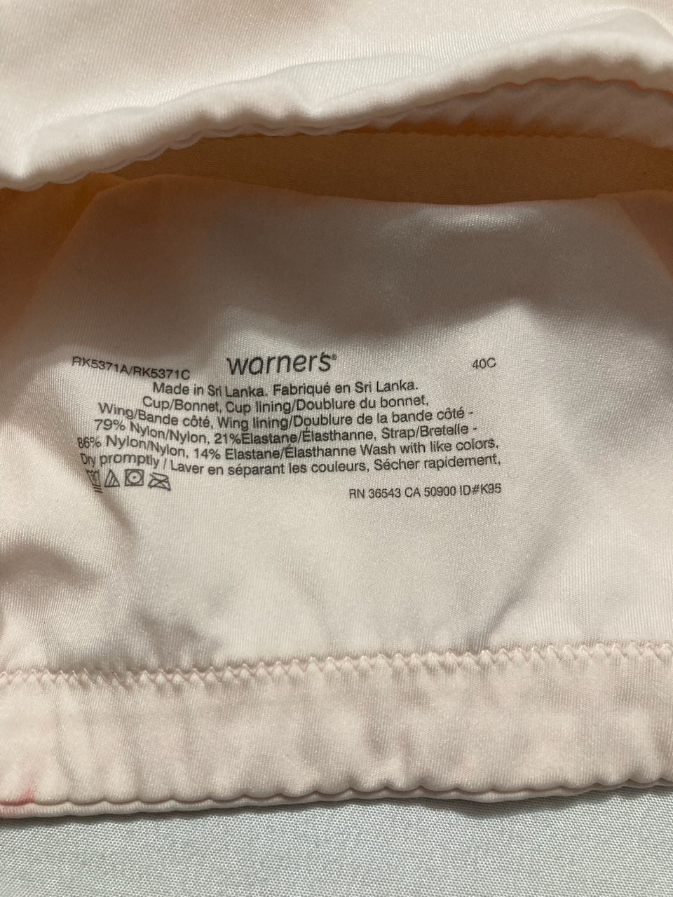 NWD WARNERS Flex Revolution Underwire 2 Ply Bra ROSEWATER 40C