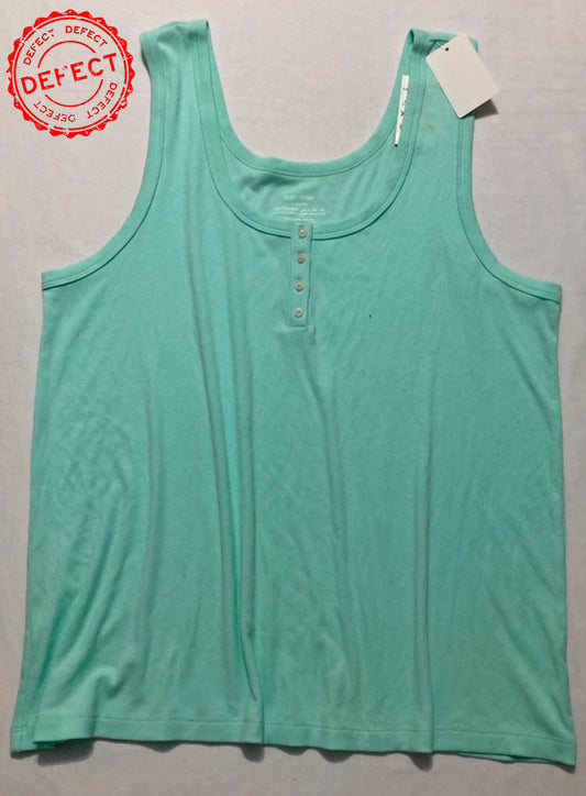 NWD STATE OF DAY Mint Sleeveless Button Front Top GREEN XXL