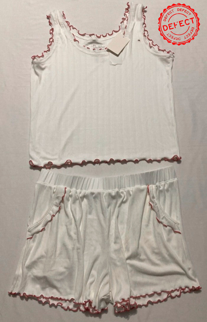 NWD ROUDELAIN Tank Top & Shorts Pajama Set WHITE S