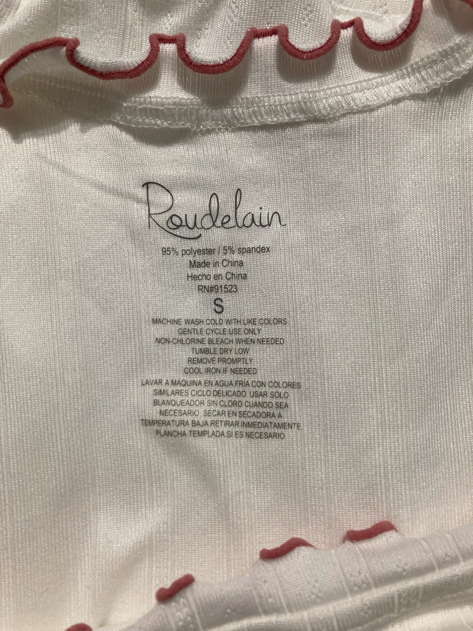 NWD ROUDELAIN Tank Top & Shorts Pajama Set WHITE S