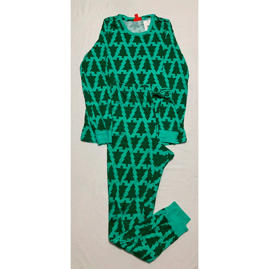 HOLIDAY LANE women's tree stamp sleepwear set pajama GREEN M