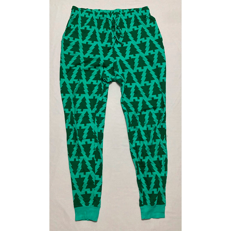 HOLIDAY LANE women's tree stamp sleepwear set pajama GREEN M