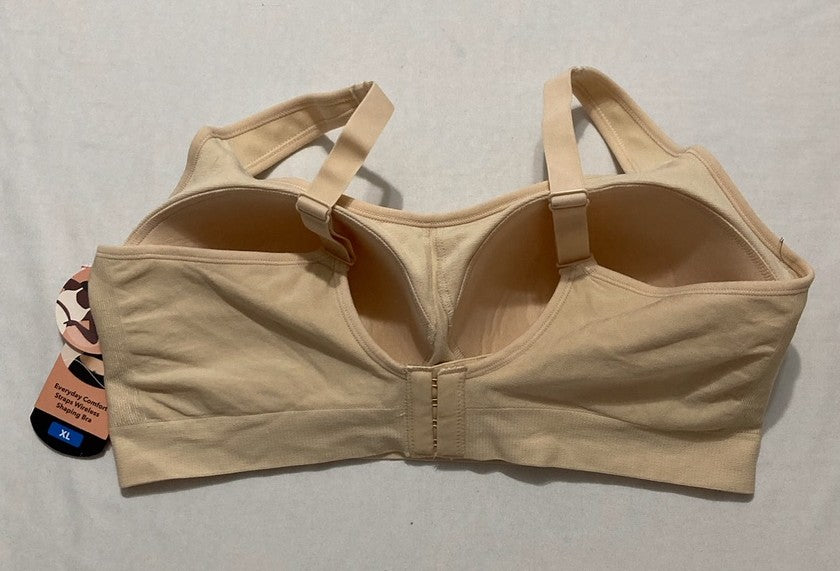 SHAPERMINT Essentials Everyday Comfort Straps Wireless Shaping Bra BEIGE XL