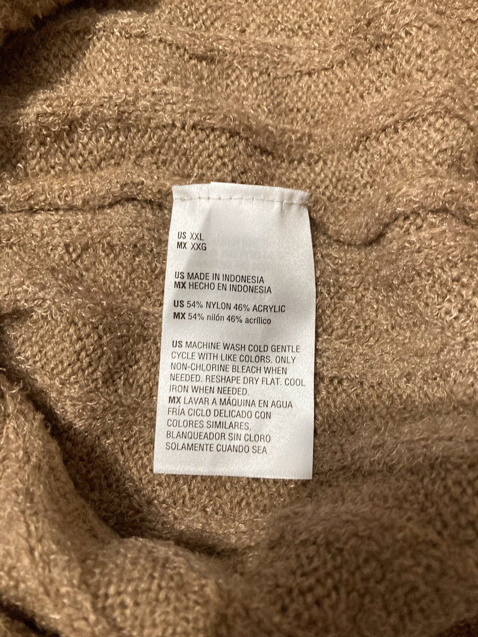 STATE OF DAY V-Neck Ribbed Knit Sweater with Contrast Trim BROWN XXL