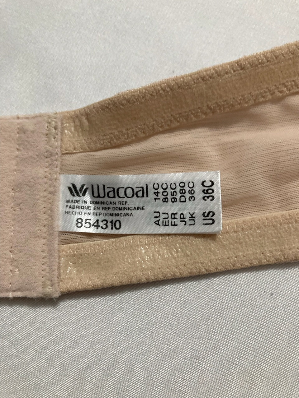 WACOAL Visual Effects Strapless Minimizer Bra SAND 36C