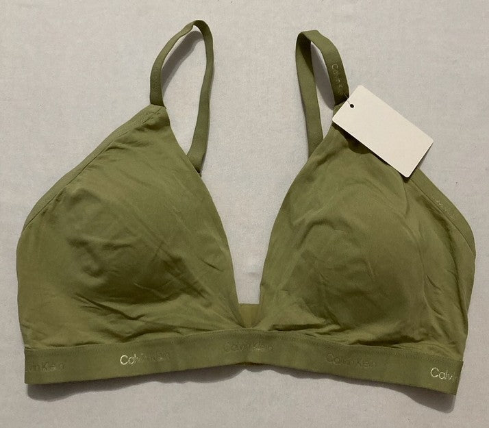 CALVIN KLEIN Form to Body Lightly Lined Triangle Bralette GREEN L