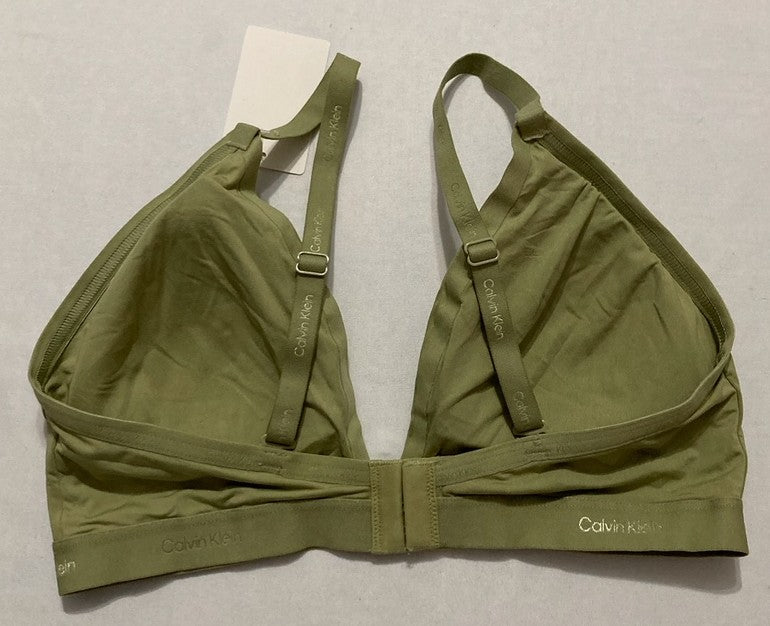 CALVIN KLEIN Form to Body Lightly Lined Triangle Bralette GREEN L