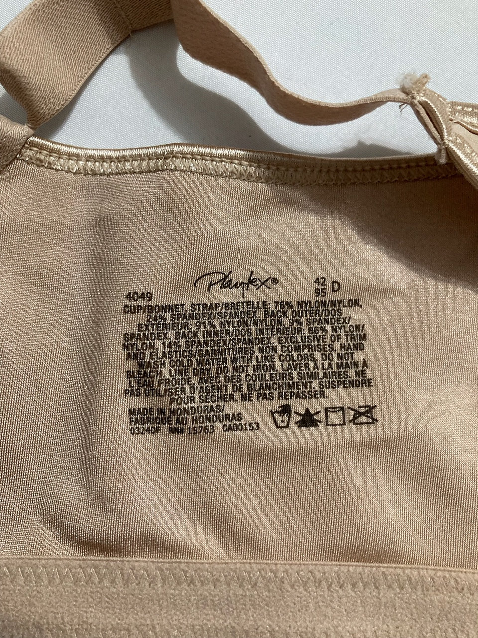 PLAYTEX 18 Hour Side & Back Smoothing Cooling Wireless T-Shirt Bra NUDE 42D