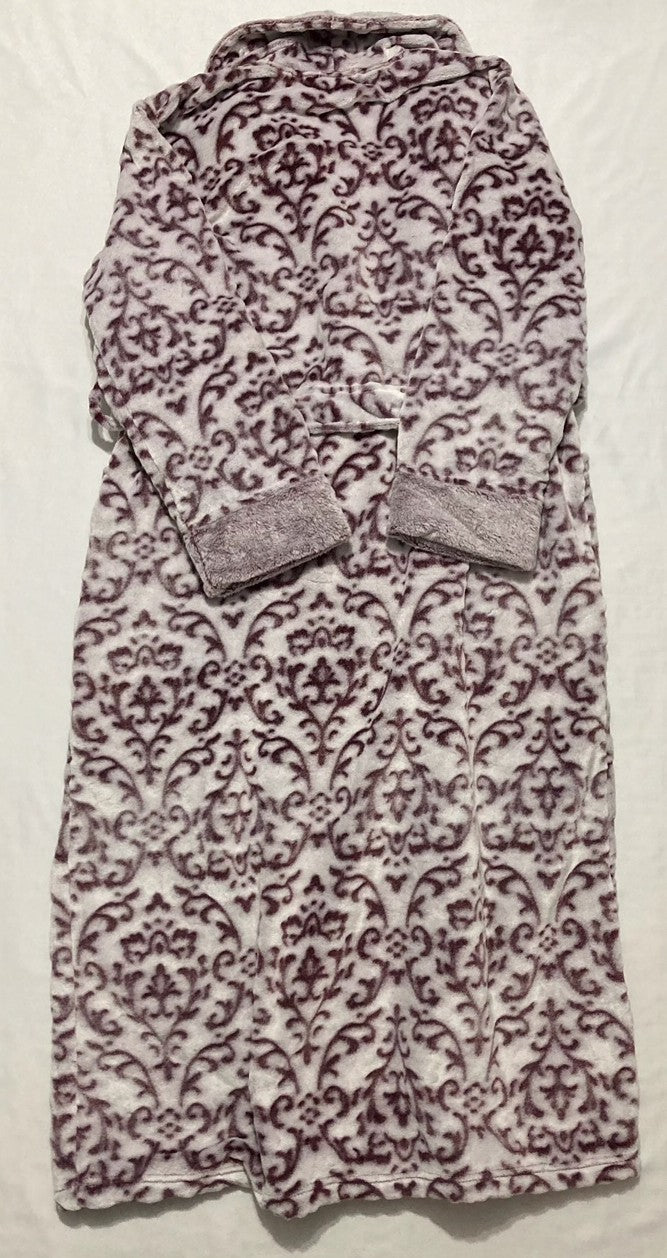 CHARTER CLUB Long Embossed Plush Robe WHITE XS/S