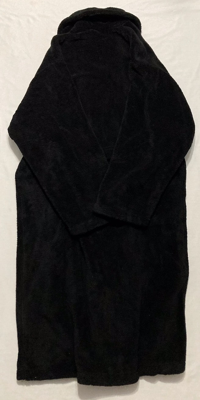 COTTON PARADISE Warm Polar Lining Unisex Bathrobes BLACK L/XL