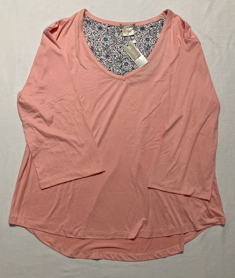 INK+IVY Drop Sleeve Top with Wide Leg Lounge Pant Set, 2 Piece PINK XL