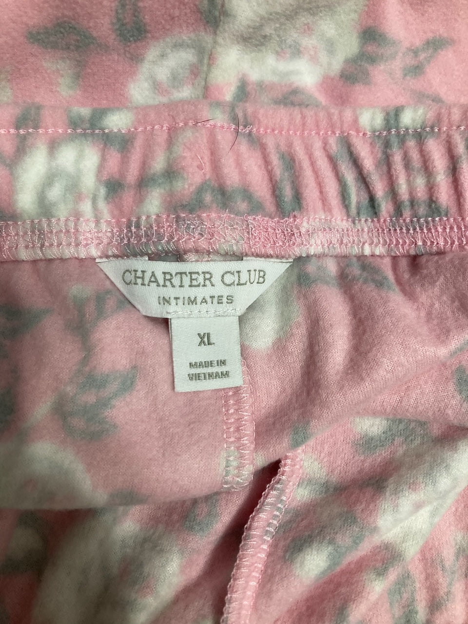 CHARTER CLUB Printed Fleece Pajama Pants BLURRED ROSE XL