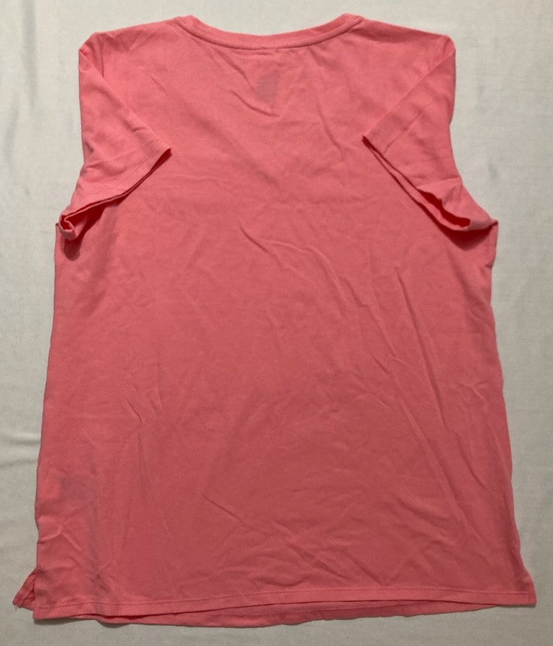 CHARTER CLUB Solid V-Neck Short-Sleeve Sleepwear Top PINK S