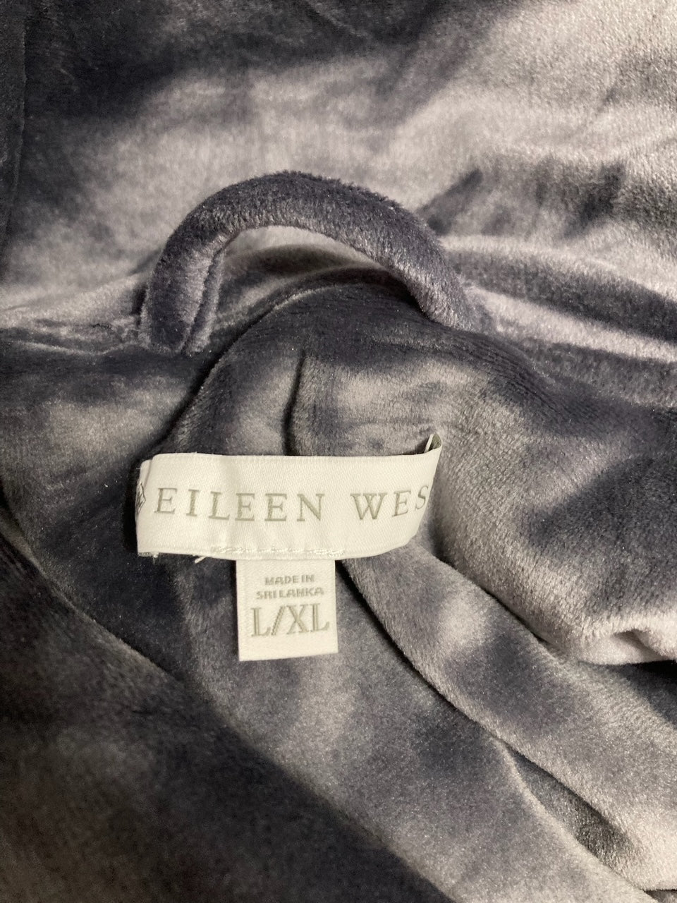EILEEN WEST Soft & Cozy Long Sleeve Zip Robe with Pockets CHARCOAL L/XL