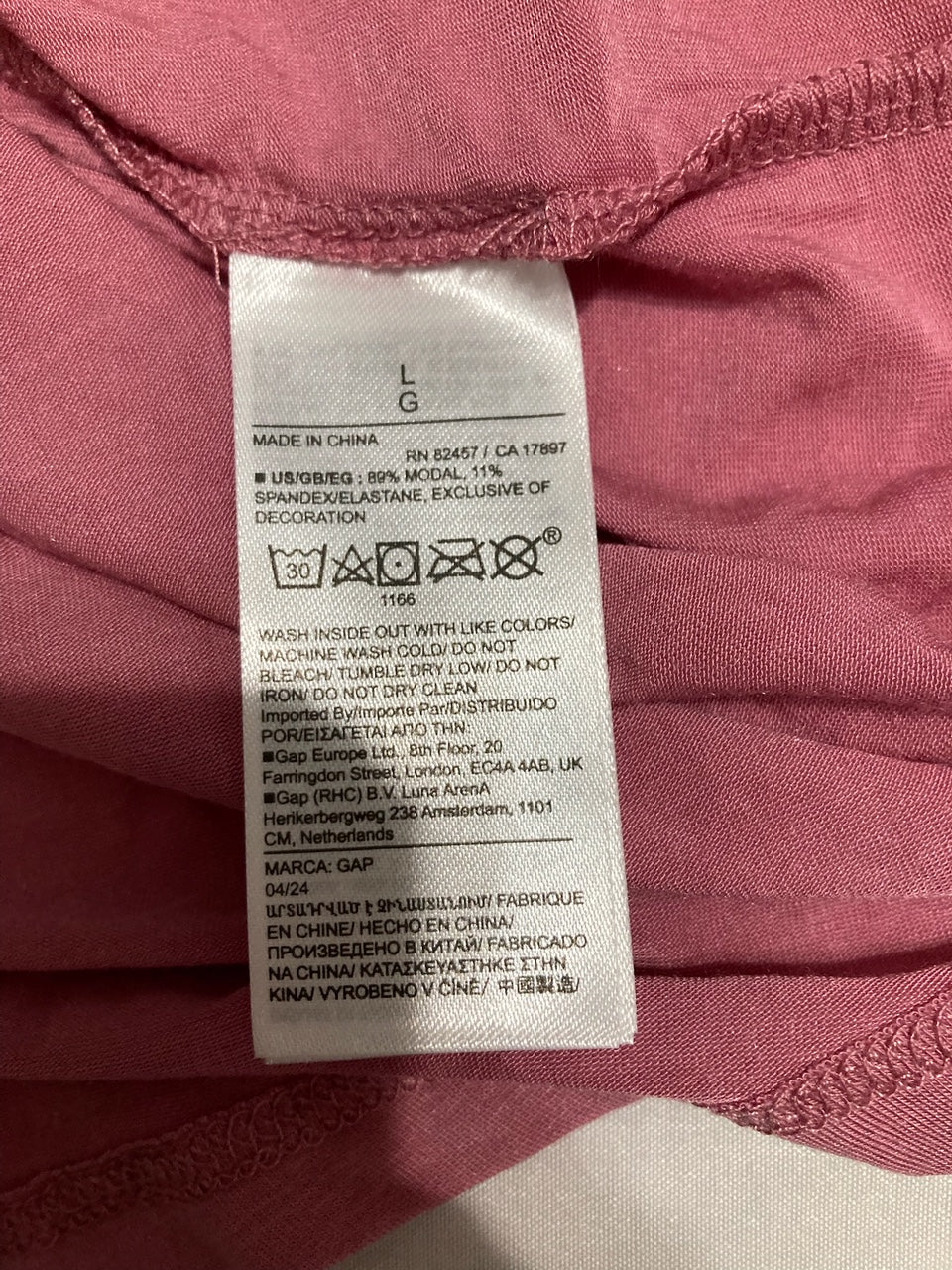 GAPBODY Notch Collar Pajama PINK L