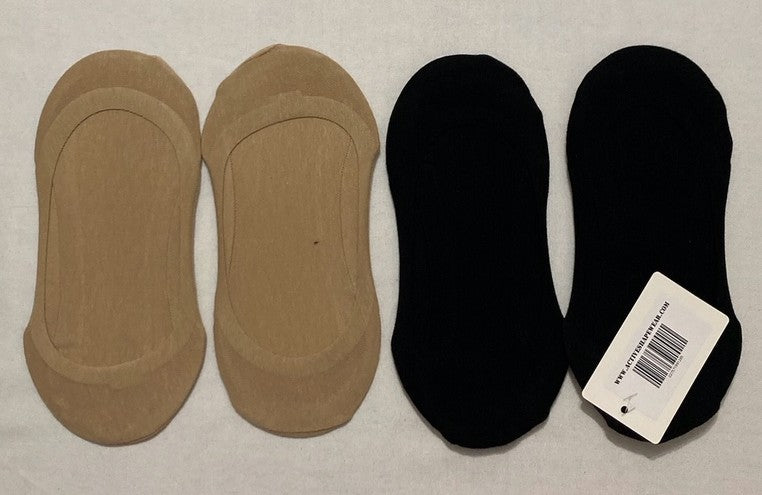 MEMOI 4 Pair Pack Cotton Blend Fine Edge No Show Liner Socks ASSORTED OS