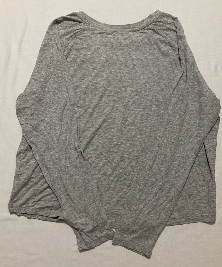 GAPBODY Long Sleeve Pajama Top with Round Neck GREY M