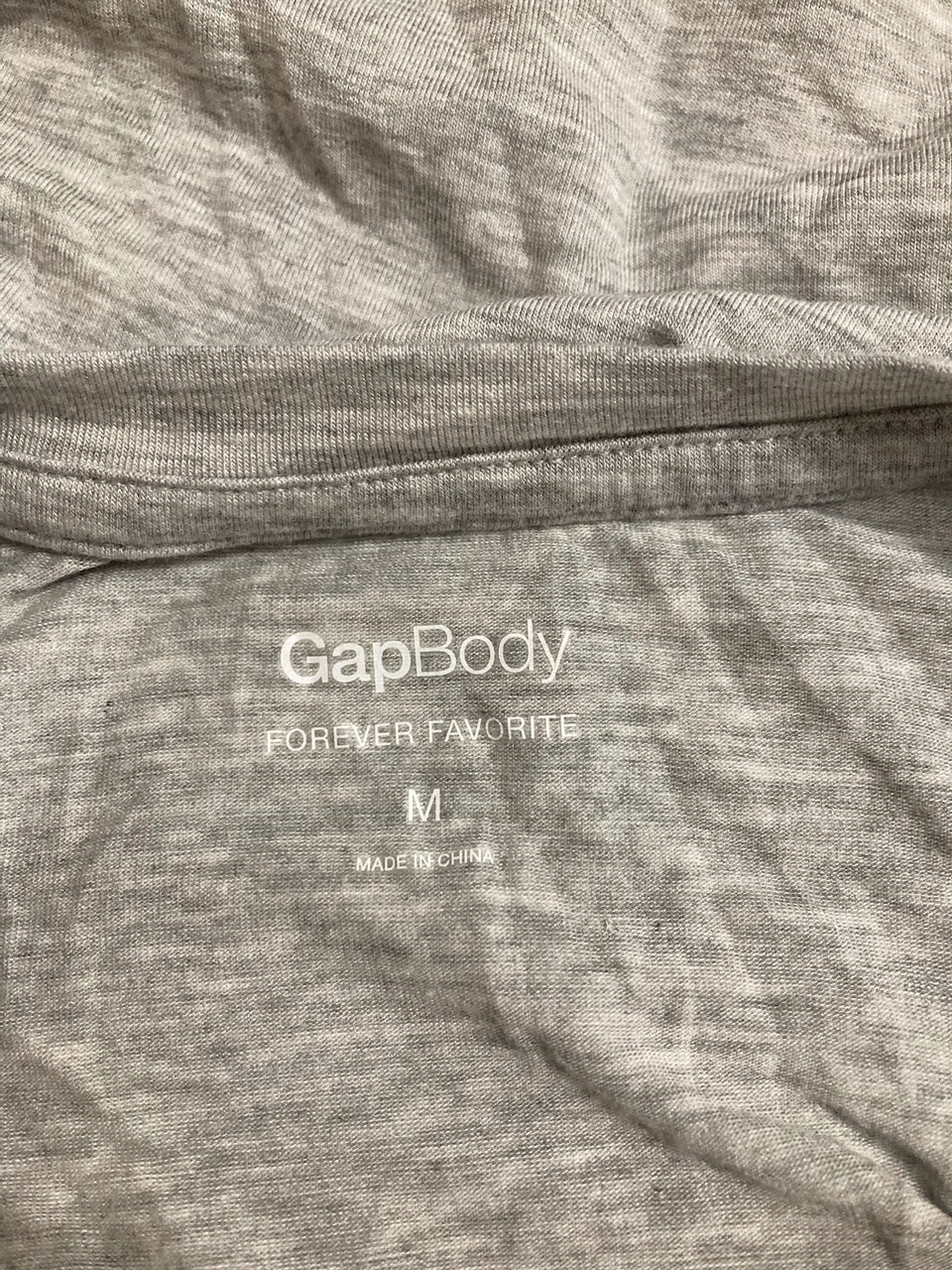 GAPBODY Long Sleeve Pajama Top with Round Neck GREY M