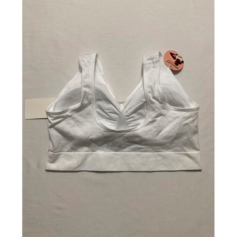 NWD SHAPERMINT Essentials Bra Wireless Back Closure Womens Plus Size WHITE L