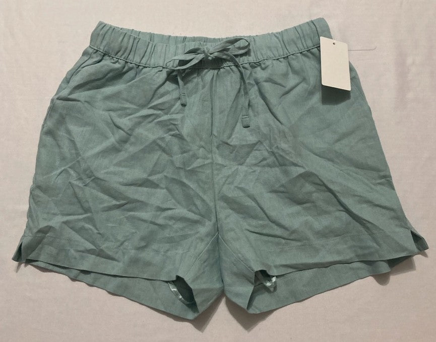 STATE OF DAY Stripe Seersucker Drawstring Shorts BLUE XS