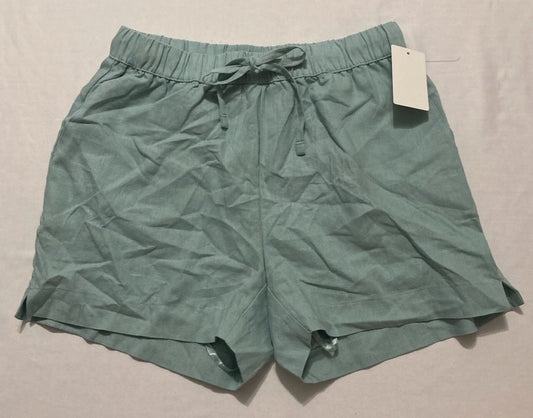 STATE OF DAY Stripe Seersucker Drawstring Shorts BLUE XS