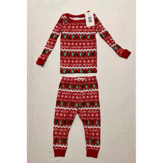NWD HOLIDAY LANE Sleepwear Merry Mix Cotton Snug Fit Pajama Set RED STAMPS 18M