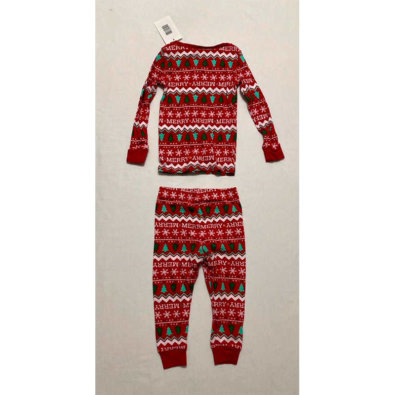 NWD HOLIDAY LANE Sleepwear Merry Mix Cotton Snug Fit Pajama Set RED STAMPS 18M
