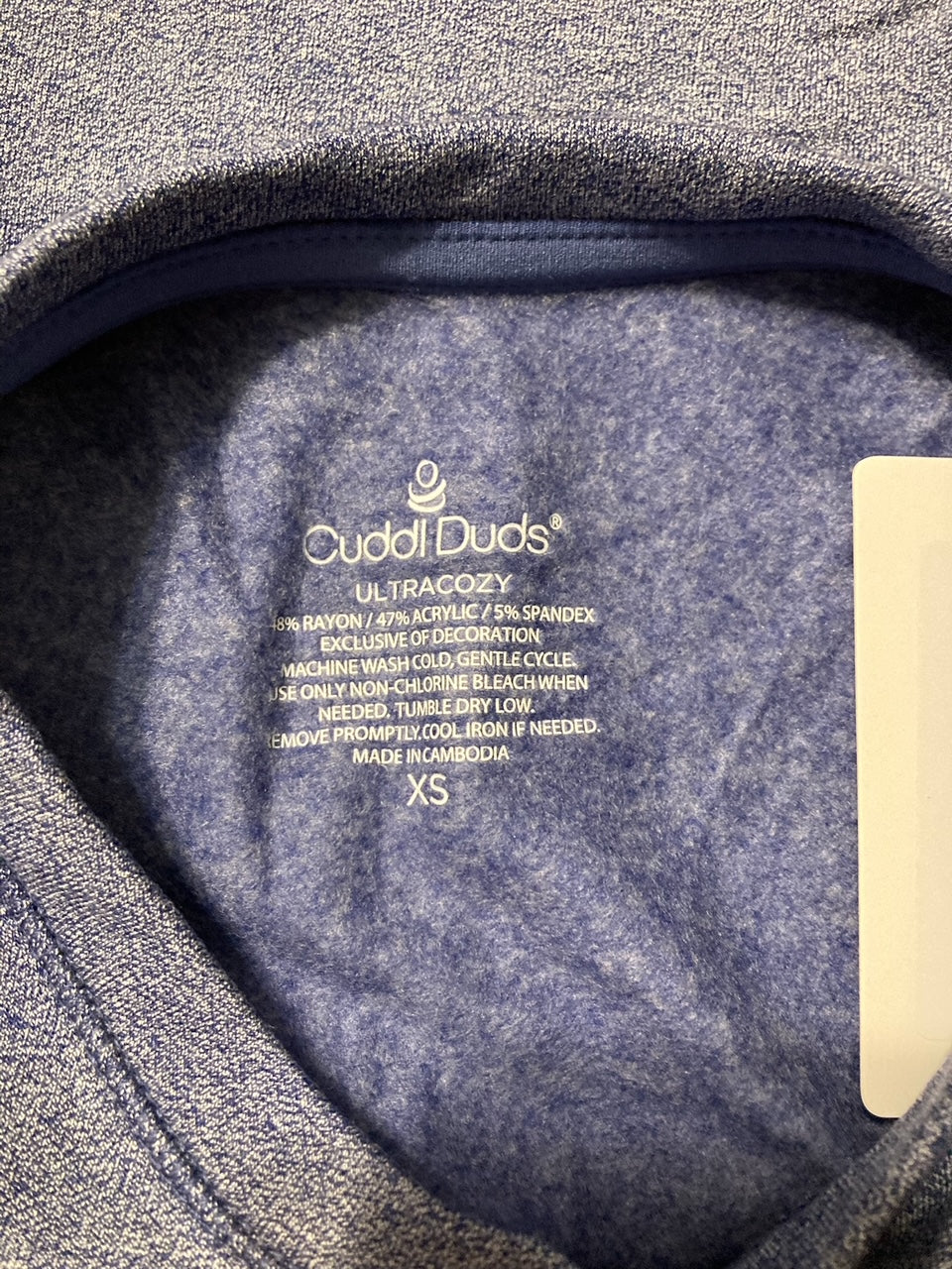 CUDDL DUDS Ultra Cozy Long Sleeve Crew TWILIGHT BLUE XS