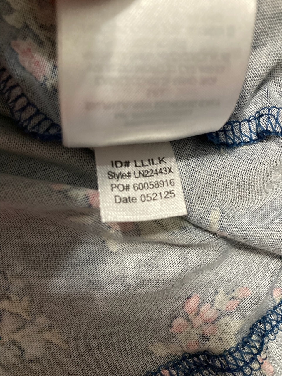RALPH LAUREN Floral cotton blouse BLUE 2X