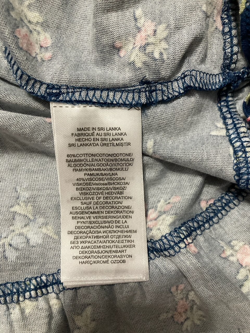 RALPH LAUREN Floral cotton blouse BLUE 2X