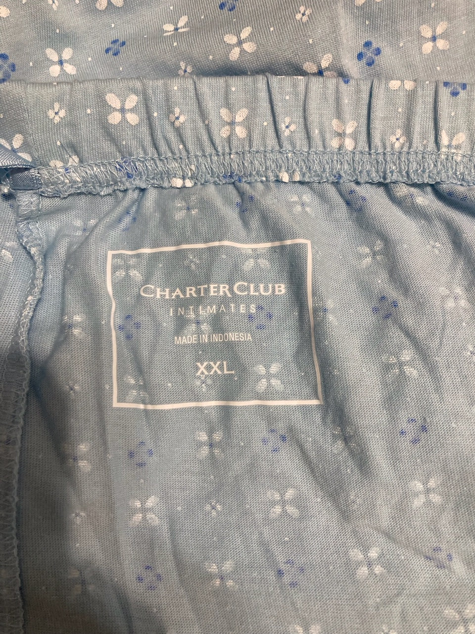 CHARTER CLUB Printed pajama long pants BLUE XXL