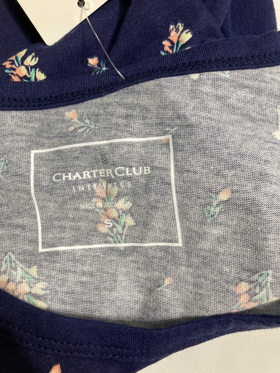 CHARTER CLUB Printed Cotton Sleepshirt Nightgown NAVY BLUE S
