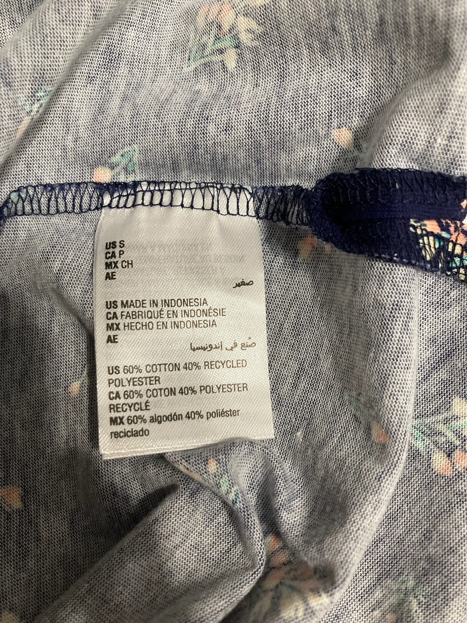 CHARTER CLUB Printed Cotton Sleepshirt Nightgown NAVY BLUE S