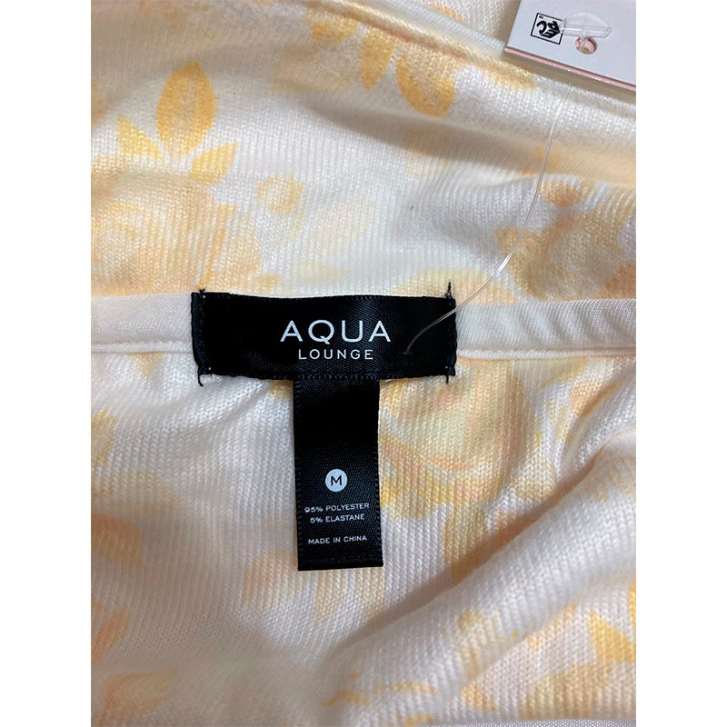 AQUA Sleep Notch Collar Pajama Set YELLOW M