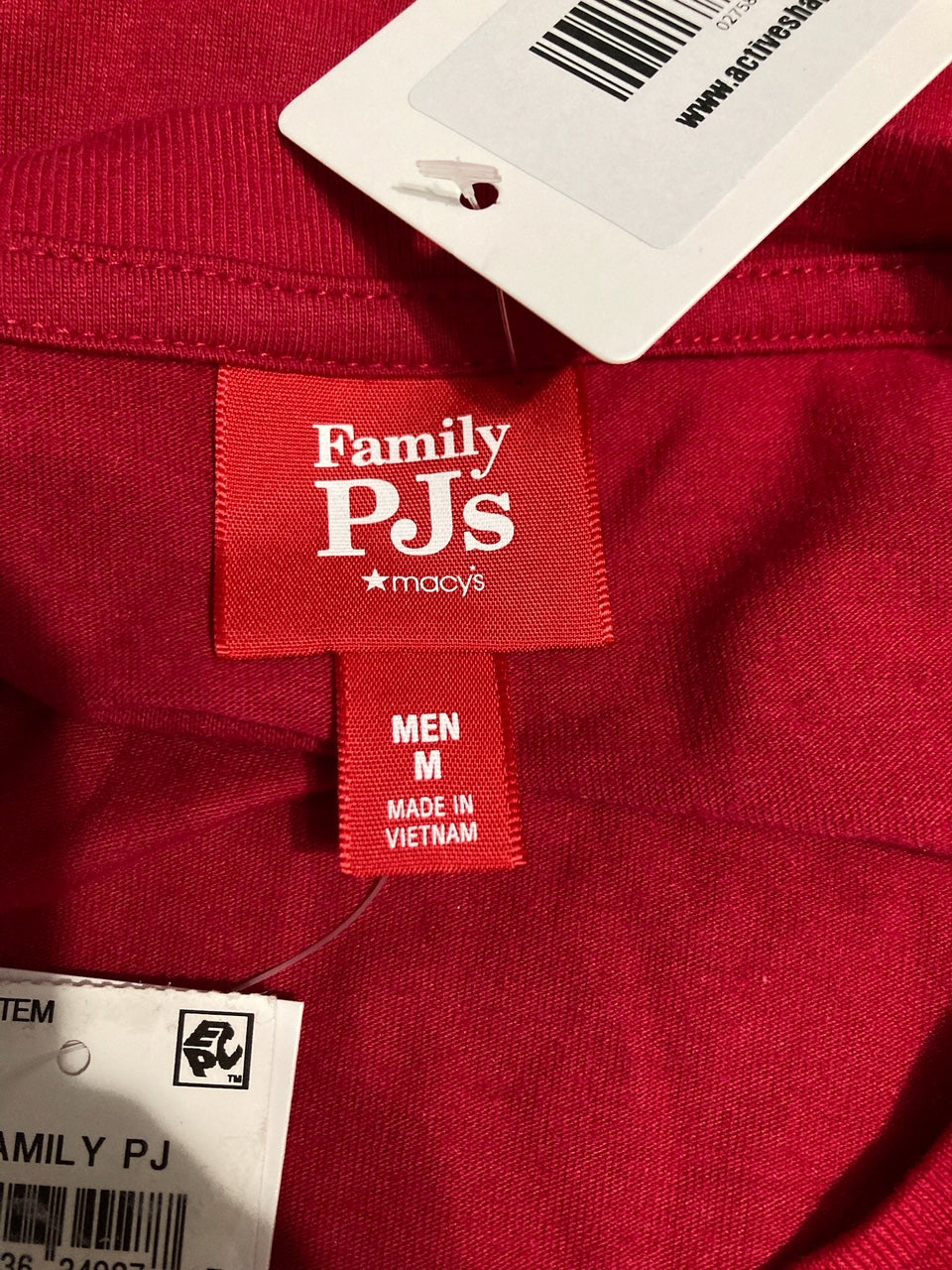 FAMILY PJS It Merry & Bright Pajama Top RED M