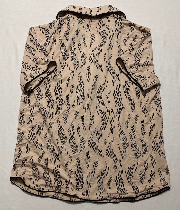 STATE OF DAY Top pajama Short-Sleeve Notched BEIGE XS