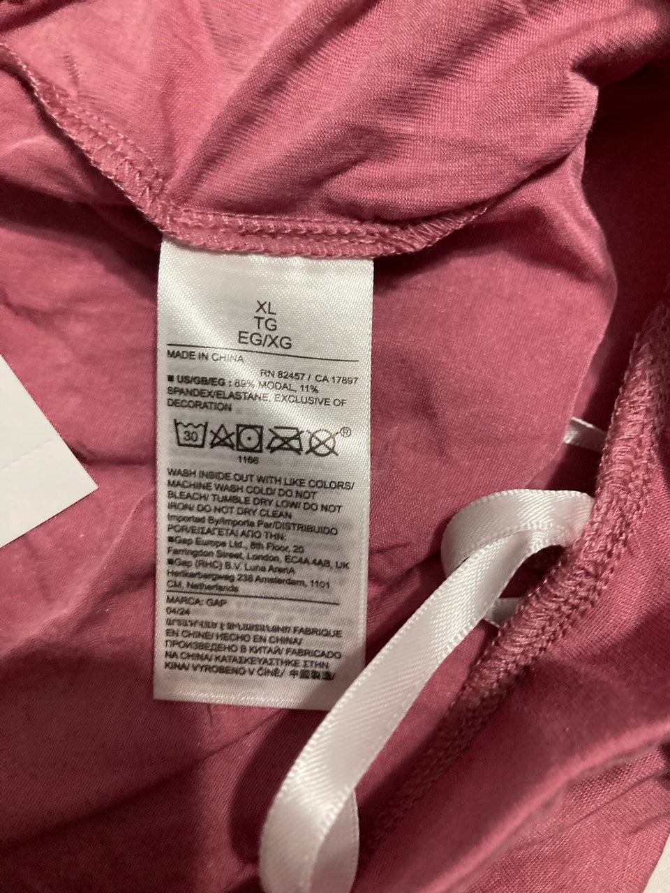GAPBODY Notch Collar Pajama Bottom ROSE XL