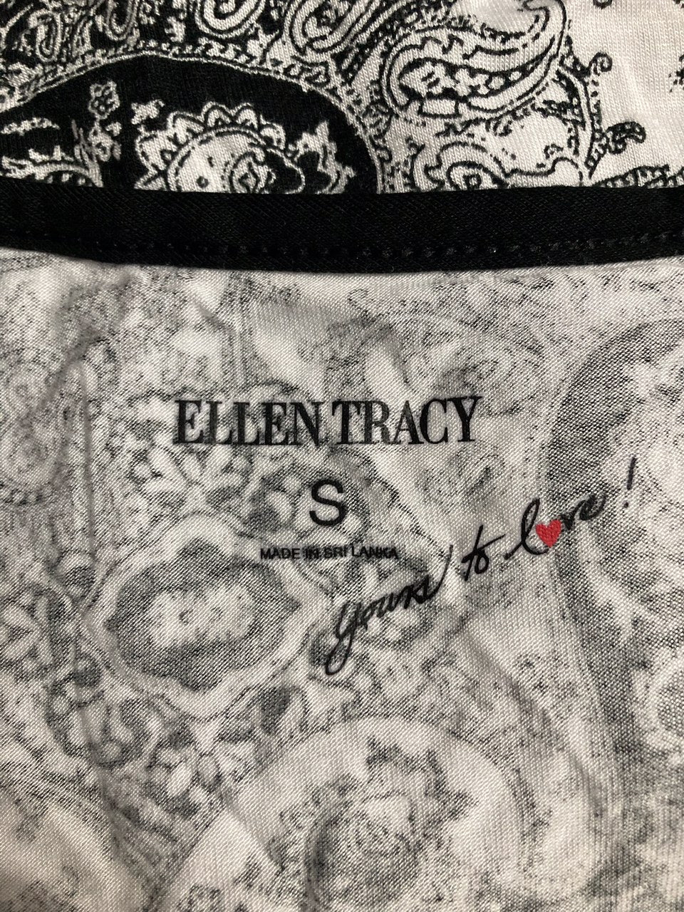 ELLEN TRACY Pajama Top - Soft Stretch BLACK S